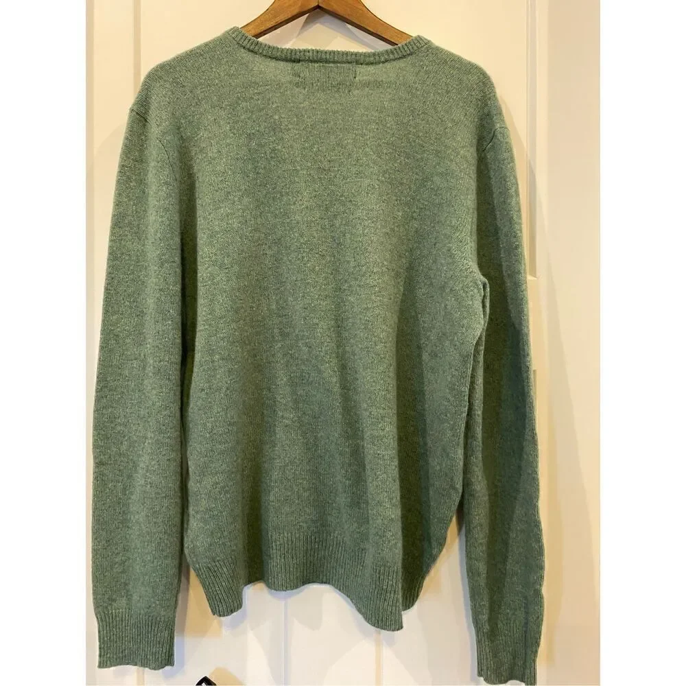 Polo Ralph Lauren✅ V neck 100% lambs wool green sweater